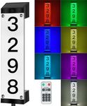 Solar Address Numbers for House, Waterproof LED House Numbers for Outside Modern, Illuminated Solar Address Signs with Remote Control for Streets, Family Yards and Homes