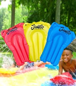 JAMBO 3 Pack Inflatable Body Boards for Water Slides, Boogie Boards for Pool, Lake & Slip Slides, Lightweight Floating Water Toys for Kids & Adults