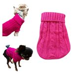 Chihuahua Clothes Puppy Dog Coat Knit Jumper Cosy Sweater Teacup Smaller Breeds Miniature (Size XS, Rose Pink)