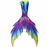 Big Mermaid Tail for Adult Women Men Mermaid Tail No Flipper Beach Costumes Mermaid Swimsuits, Purple, XX-Large