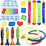 JOYIN Toy Underwater Swimming/Diving Pool Toy Rings (4 pcs) Dive Sticks (4 pcs) and Bandits(4 pcs) with Under Water Treasures Gift Set Bundle