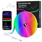 MeRGBW-Home LED Neon Rope Lights, 9.9FT/3M RGB LED Strip Lights App Control, Music Syncing, LED Neon Lights Strip Flexible DIY Design for Bedroom, Living, Gaming, Kitchen, Indoor, Party Decoration