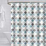 mefound Shower Curtain Waterproof Mould Proof & Mildew Resistant Geometric Printed Pattern Bathroom Curtains with 12 hooks,180x180cm(72x72Inch)