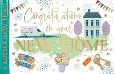 New Home Congratulations Card - House, Moving Van and Keys with Foil Finish - Eco-Friendly - by Words and Wishes