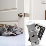 TheDoorLatch Steel Cat Door Strap and Latch, Sturdy Door Holder for Keeping Dogs and Kids Out of Rooms, Litter Boxes, and Food, Steel Silver Color Cat Door Latch