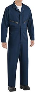 Red Kap Men's Zip-Front Cotton Coverall, Navy, 42