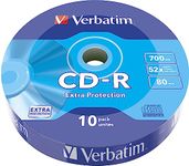 Verbatim CD-R Extra Protection 700MB CD Blanks - Ideal for Photo and Video Recording - Compatible with Any Conventional CD Drive - Pack of 10 Spindle