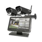 Defender PHOENIXM2 Non WiFi. Plug-in Power Security Cameras- for Home & Business Surveillance Indoor & Outdoor Bullet Cameras with 7 Inch LCD Display Monitor, (2 Cameras)