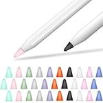 YINVA Cover Compatible with Apple Pencil Tips Protector Silicone Nib Cap Accessories for Apple Pencil 1st and 2nd Generation(30 PCS,10 Colors)