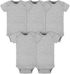 Gerber Baby-Girls Baby-Boys Unisex-Baby 5-Pack Solid Onesies Bodysuits Baby-Unisex-Bodysuits - Gray - 0-3 Months