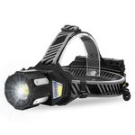 Semlos LED Headlamp 90000 Lumens, USB Rechargeable Head Lamp with 11 Lighting Modes, P360 LED & IPX7 Waterproof, Night Buddy Head Light for Outdoor Camping Running Climbing Finshing