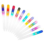 Bona Fide Beauty Czech Glass Nail Files Set - 10-Piece Crystal Nail Files Set in Sleeves, Bulk Nail Files (Multicolor)