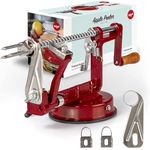 Ikigai Apple Peeler Slicer Corer - Heavy Duty Apple Pealer with Suction Base - Old Fashioned Spiral Cutter - Durable Peeling Machine - Including 3 Additional Replacement Blades