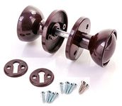 Merriway Brown BH01833 Plastic Mortice Door Shed Garage Knob Set