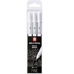 Sakura gelly roll, white, 3 pens, bright white, in a case, fine size 05