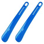 SIMPLECOOL Plastic Shoe Horn, Portable Travel Shoe Horns. Durable Shoe Spoon Shoe Helper for Men Women Seniors Kids. (Blue/9.8")