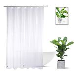 WellColor Frosted Shower Curtain Liner 76 Inches Long, EVA Translucent Extra Long Shower Liner with 3 Strong Weighted Magnets, Heavy Duty, 72 x 76 Inch