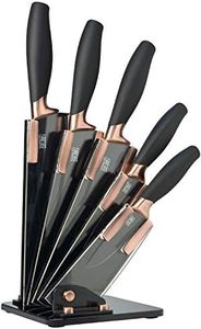 5pc Brooklyn Fan Block Set - Taylors Eye Witness, Hard Ceramic Coated Blades, Paring Knife, All-Purpose Knife, Chefs Knife, Serrated Knife & Carving Knife. 2 Year Guarantee.