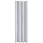 PONY DANCE Eyelet Curtain Blackout - White Curtain for Living Room Nursery Window Treatment for Room Darkening Living Room, 52-inch Wide by 84-inch Long,(1 Panel, Greyish-white)