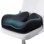 Benazcap Seat Cushion, Memory Foam Cushion for Office Chair - Ergonomic Chair Cushions for Tailbone Pain Relief, Sciatica & Back Support, Office Chair Cushion & Coccyx Cushion