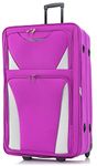 DK Luggage 26" Medium Lightweight Suitcases Expandable Trolley case with 2 Wheels DK16 Purple