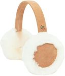 UGG Kid's Classic Earmuffs - Genuine Leather Body with Shearling Sheepskin Fur Trim, Cozy Polyester Fill, Warm Winter Accessory, Chestnut, One Size