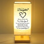 Blumuze Daughter Gifts, Personalised Table Lamp Gifts for Daughter from Mum Dad, Daughter Birthday Christmas Graduation Anniversary Wedding Gifts, Fabric Wooden Desk Lamp Presents for Daughter