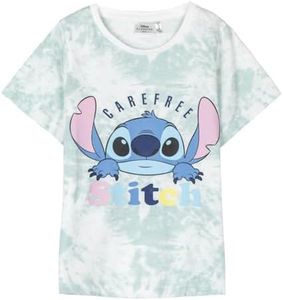 CERDÁ LIFE'S LITTLE MOMENTS Camiseta Infantil de Stitch, Azul y Blanco, 14 años para Niñas