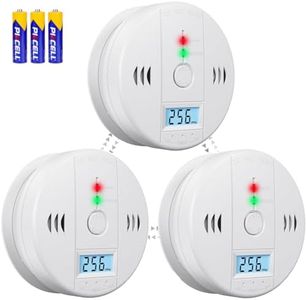 Smoke Detector Carbon Monoxide Detectors Battery Powered, Smoke Alarm and CO Detector with LED Digital, Carbon Monoxide Alarm for Home Kitchen Restaurant Hotel Office(3 Pack)