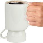 Funwares Doppia Tazza Dual: 2-in-1 Coffee & Espresso Mug, Coffee Mug for Drip Coffee, Pour Over, Espresso. Funny Mug for Coffee Lovers, Tea, White Elephant Gag Gift for Holidays, and Birthdays