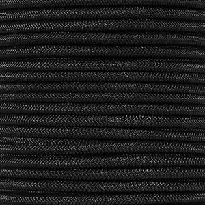 PARACORD PLANET Elastic Bungee Nylon Shock Cord 2.5mm 1/32", 1/16", 3/16", 5/16", 1/8", 3/8", 5/8", 1/4", 1/2 inch Crafting Stretch String 10 25 50 & 100 Foot Lengths Made in USA, Black, 1/8 in x 25 ft