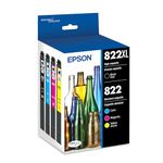 EPSON 822 DURABrite Ultra Ink High Capacity Black & Standard Colour Cartridge Combo Pack (T822XL-BCS) Works with WorkForce Pro WF-3820, WF-3823, WF-4820, WF-4830, WF-4833, WF-4834