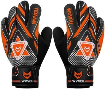 WVVOU Kids Goalie Gloves Soccer,Goalkeeper Gloves for Kids Boys Children,Goalie Gloves Youth with Double Protection,Super Grip Anti-Slip Palm for All-Weather Training & Match Play