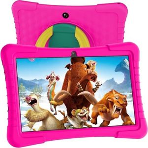 JJGJ 10 Inch Kids Tablet, Android 13 Tablet for Children, 8GB RAM 64GB ROM Kids Tablet with 8000mAh, IPS HD Display, 5MP+8MP, WiFi, Bluetooth, Children's Tablet with Parental Control (Pink)