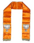 sonilex UNIq Bharatiya Janata Party ? BJP Flag Design Glossy Scarf - BJP Flaunt Unisex Dupatta - Roto Fatka in Special Silk Fabric (Warp-Knitted Polyester) Fabric ? 66 Inch Size Single Colour