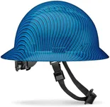 Acerpal Full Brim Non-Vented Navy Carbon Fiber Design Gloss Finish OSHA Hard Hat with 6-Point Suspension