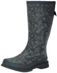 Western Chief Women's Waterproof Printed Wide Calf Rain Boots, Grey, 6