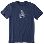 Life is Good. Mens Crusher Tee Bike Jake, Faded Red, Darkest Blue, XX-Large