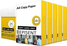 EPISENT A4 White Paper Sheets - 80gsm Bright White Paper - Office Printer, Copier Paper - Multifunction Laser Inkjet Paper - Stronger, Sharper & Acid Free A4 Paper Reams (A4 5 Reams (2500 Sheets))