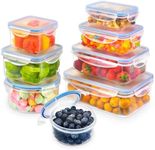 YASHE Food Storage Containers 16PCS (8 Containers + 8 Lids), Airtight Plastic Food Containers with Lids, Pantry & Kitchen Containers, Leak-Proof, BPA Free, Microwave & Freezer Safe, 0.24-1.5L