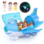 Finetoknow Aeroplane Toys Electric Toy Plane Gifts for Boys Girls Children Stunt Electric Aircraft Toy with Light Effects Passenger Airplane Simulation Model 360° Rotating