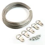 181 Pack Picture Hanging Kit D-Ring Picture Hangers with Screws, 50Feet 1.0mm Picture Hanging Wire and Aluminum Sleeves, for Photo Frame Decorations Artwork and Mirror Hanging