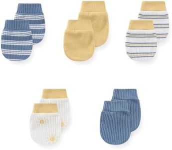 JELYLOVE 5 Pack Unisex New Born Boy Girls No Scratch Mittens Cotton Soft Baby Gloves Accessory 0-3 Months Infant Essentials