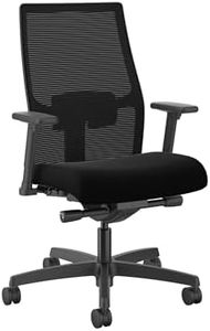 HON Ignition 2.0 Mid Back Task Chair, Advanced Synchro-Tilt Control, Office Chair with Lumbar Support, Height and Width Adjustable Arms, Black Frame, Black