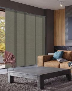 GoDear Design Adjustable Sliding Glass Door Blinds, Panel Track Vertical Patio Door Blinds, Extendable Track from 45.8" to 86" W, Trimmable Panel Curtains Up to 96", Semi-Privacy, Crown Zipper