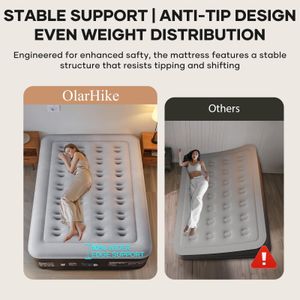 OlarHike Double Air Mattress – Black Inflatable Bed