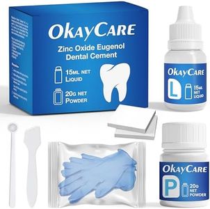 Zinc Oxide Eugenol Dental Cement Kit – Instant Tooth Repair, Cap, Crown & Bridge Filling | Ultra Strong & Pulp-Soothing Formula | Long Lasting - Easy Mix-and-Use Dental Adhesive for DIY, Home & Clinic