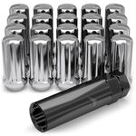 White Knight 3809L-20AM Chrome M14 x 1.50 Duplex Spline Lug Nut (for AFTERMARKET Wheels), 20 Pack