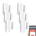 Mengshen 6 Pack WiFi Door Sensor Smart Window Door Sensor Alarm Wireless Magnetic Door Open Detector and APP Remote Notification Compatible withTuya Smart Alexa Google Assistant