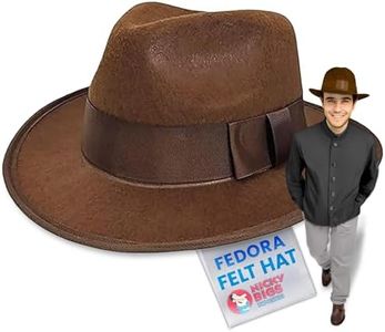 Nicky Bigs Novelties Adult Fedora Felt Hat Cosplay Ganster, Gatsby, Indiana Jones, Mobster Halloween Costume Women and Men